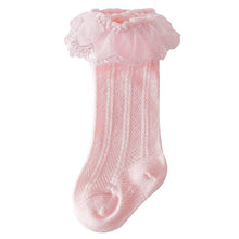 Load image into Gallery viewer, PatPat - Baby/toddler Princess Lace Mid-Calf Socks with Flower Border: Pink / 4-6 Year
