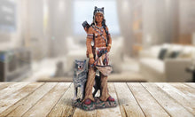 Load image into Gallery viewer, MLC HOME - 17"H Indian Warrior Wolf Native American Figurine Home Decor
