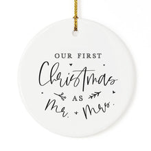 Load image into Gallery viewer, Our First Christmas as Mr. &amp; Mrs Christmas Ornament with Ribbon and Gift Box
