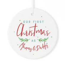 Load image into Gallery viewer, Our First Christmas as Mommy and Daddy Ornament with Ribbon and Complimentary Gift Box
