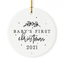 Load image into Gallery viewer, Baby's First Christmas Ornament 2021 with Ribbon and Gift Box
